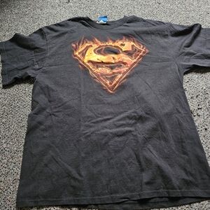 Vintage Superman Flames T Shirt Size XL